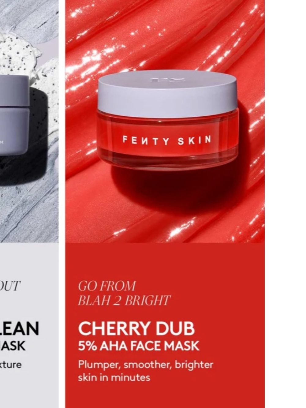 NEW Fenty Skin CHERRY DUB BLAH 2 BRIGHT 5% AHA FACE MASK - Picture 3 of 9